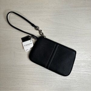 Coach Textured Black Wristlet